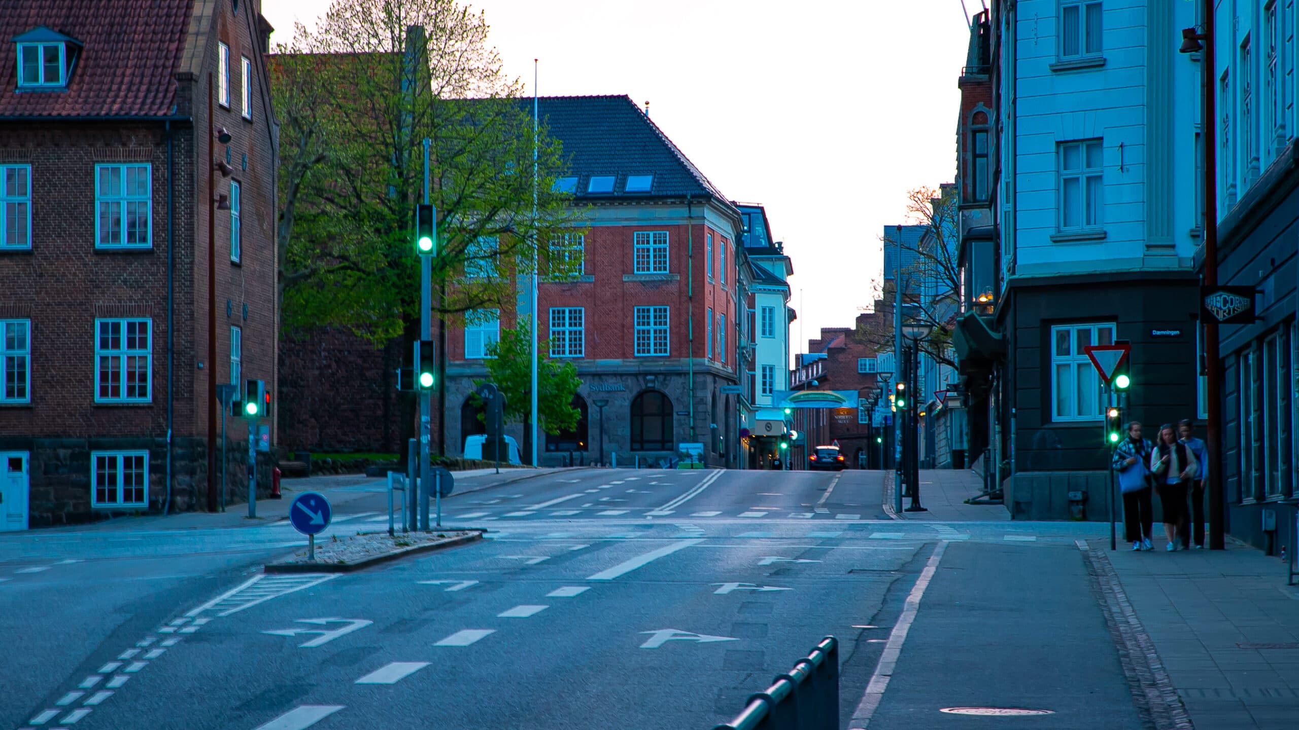 Vida urbana en el centro de Vejle